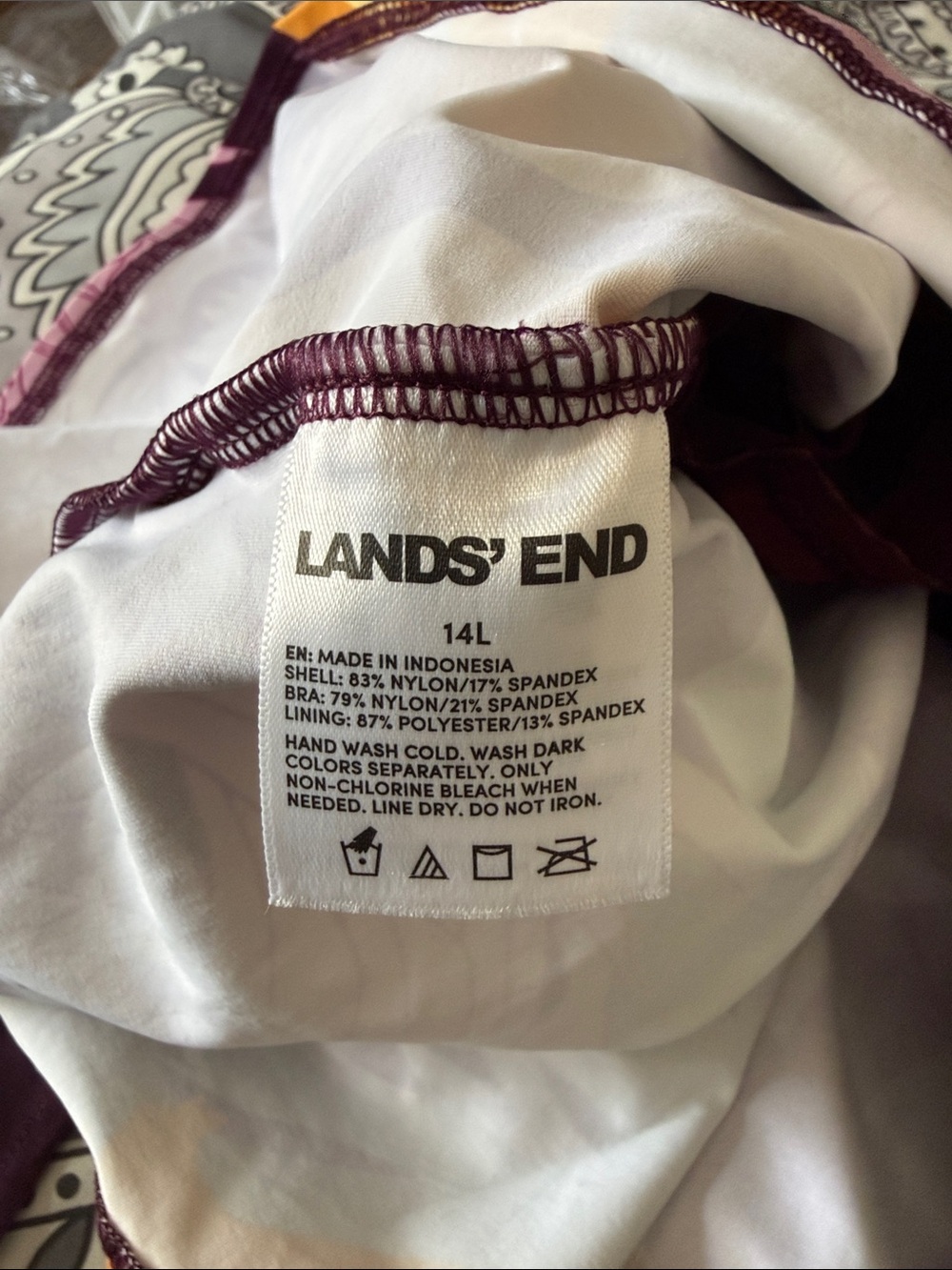 Lands' End Floral tankini in Purple, Yellow and Green - Picture 2 of 4